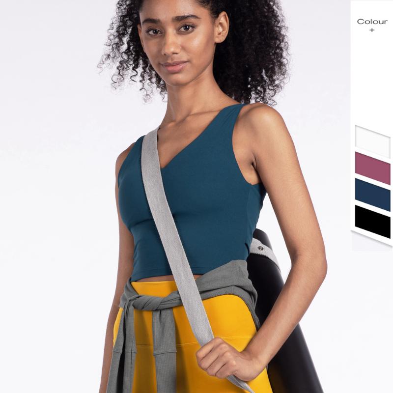 

Fitness Bra for Women Compress Quick Dry Push Up Shockproof Yoga Underwear Female Pad Cropped High Stretch Tops SportsWear Tank, White