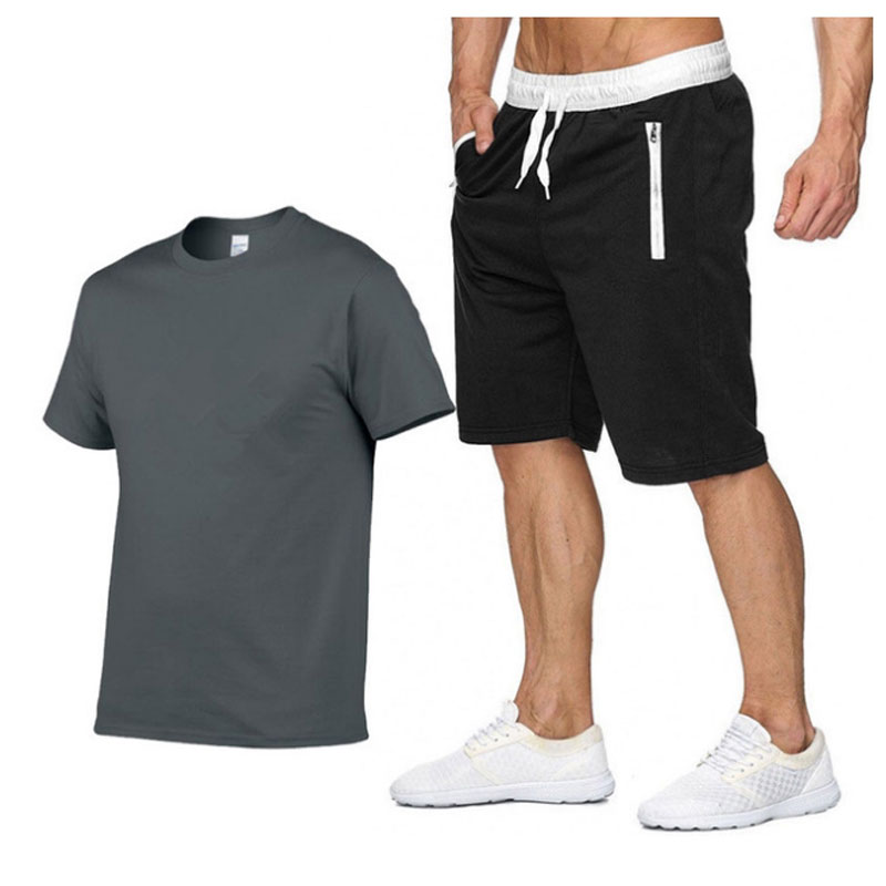 

2020 t-shirt Shorts Set Men Summer Leisure home 2pc Tracksuit+Shorts Sets Beach Mens Casual Tee Shirts Set Sportswears, Yellow black