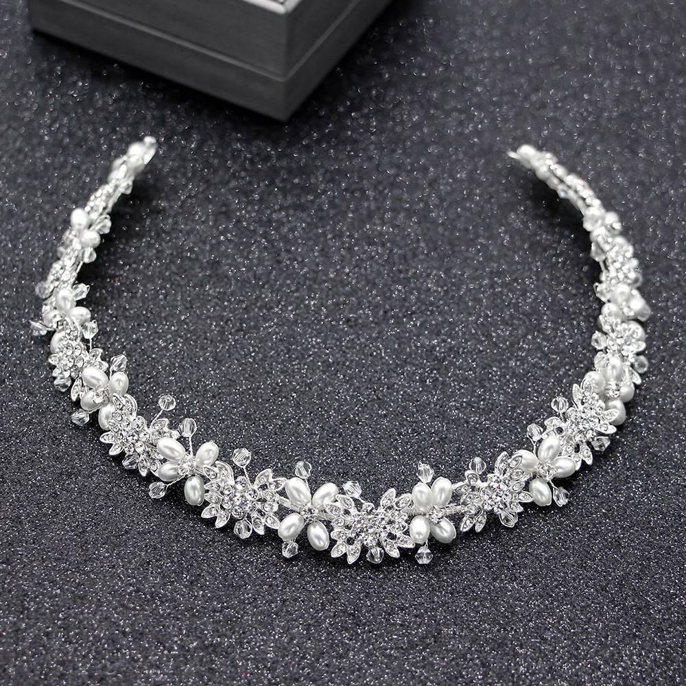 Silver Wedding Hair Vine Crystal Bridal Diamante Bridesmaid Hairband Headpiece