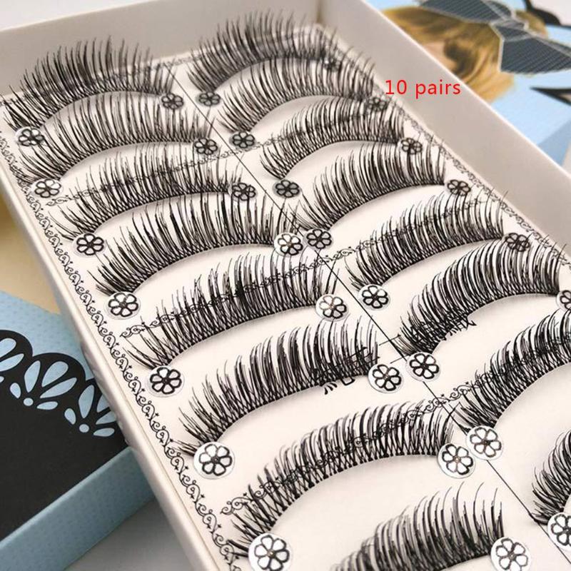 

Ten Pairs Of Natural False Eyelashes Plastic Cotton Stalk High-end Cosmetic Tools Eyelash Wholesale