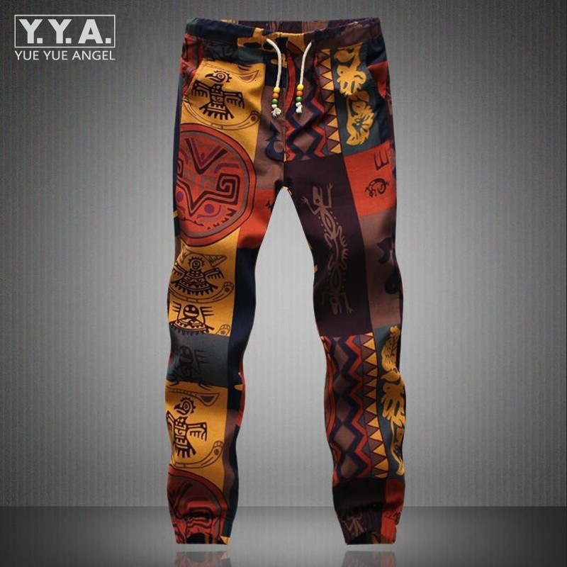 

Men Harem Hip Hop Trousers Fashion Male Slacks Pants Floral Printed Cotton Sweatpants Casual Long Men Trousers Plus Size -5XL