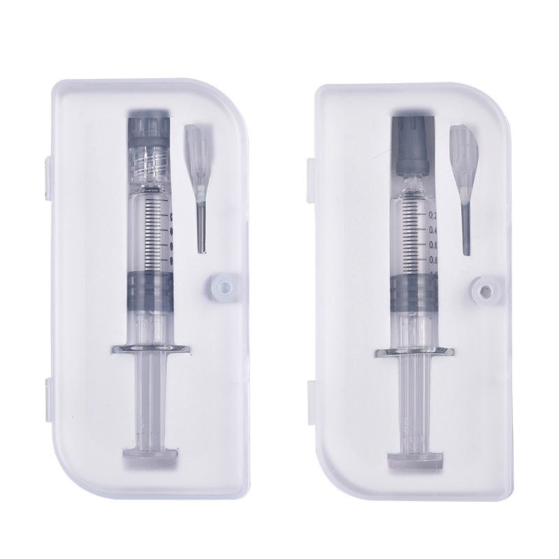 

Retail packaging Glass syringe 1ml with measurement mark With Needles vape e liquid cosmetic filling glass injector Co2 oil storage