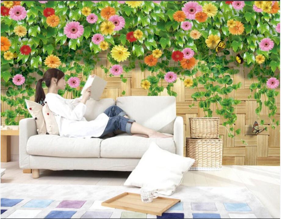 

custom photo 3d wallpaper Ivy fantasy flower wall 3D living room background art pictures home decor wall art 3d stickers, Non-woven wallpaper