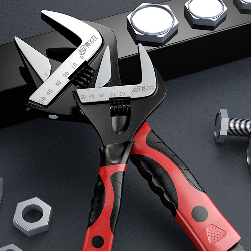 

SKIUNT Large Open End Wrench Adjustable Spanner 6/8/10/12 Inch Universal Key Set Precision Water Pipe Bathroom Repair Hand Tools