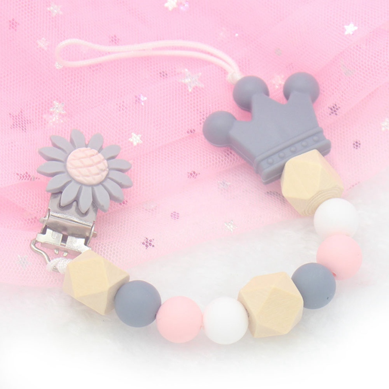 Dentition clips de Tétine Silicone Sucette chaîne babyteething Toy relief Perles titulaire