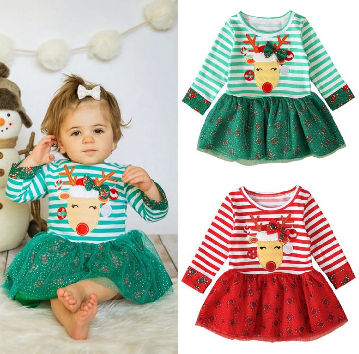 

Christmas kids dresses girls clothes fashion Spring Autumn clothing Cute dresses for Birthday Party Fashion