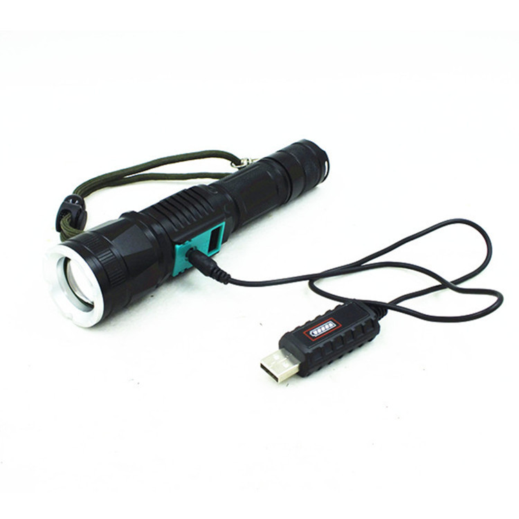 Flashlight USB Rechargeable Flashlight Outdoor Long Shot Zoom Mountain Camping Emergency Light Super Strong Endurance Flashlight-image-507932243