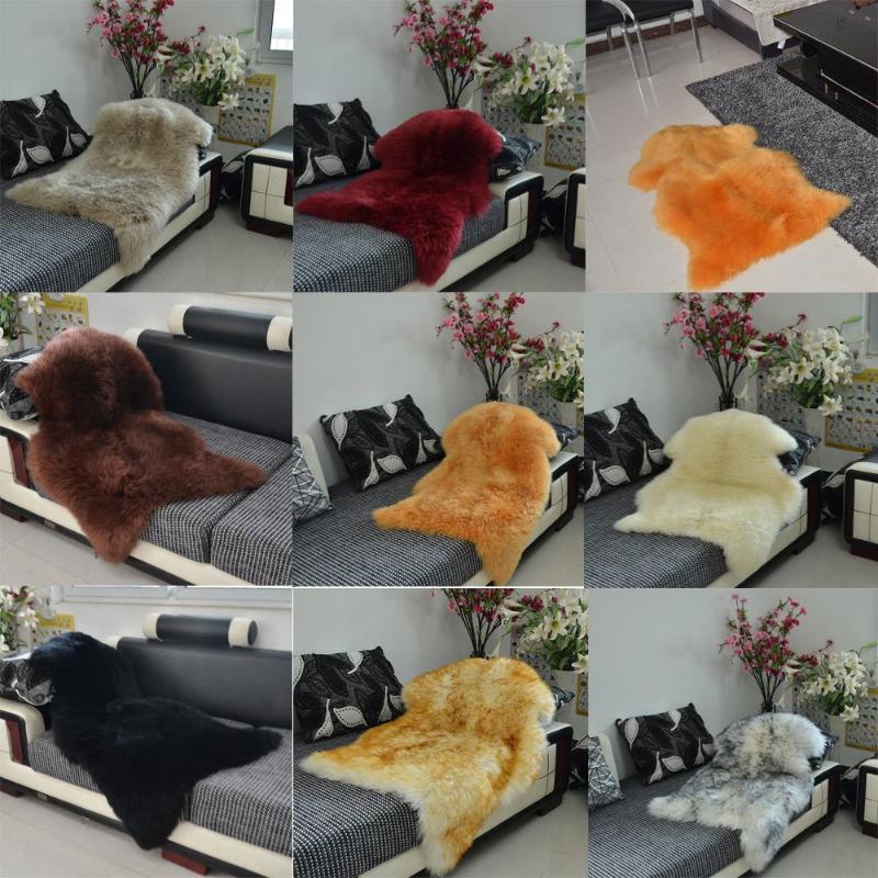 

Faux Sheepskin Lambskin Natural Long Wool Fur Rug Carpet Mat Bedroom, Coffee