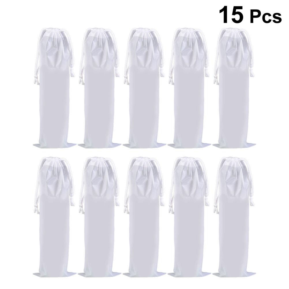 

15 Pcs Disposable Cups Storage Bags Drawstring Pouches Translucent Paper Cups Container Stylish Organizer (Random Color