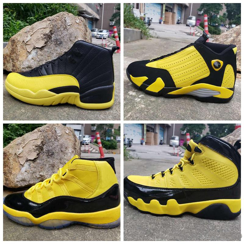 jordan 13 retro negro con amarillo