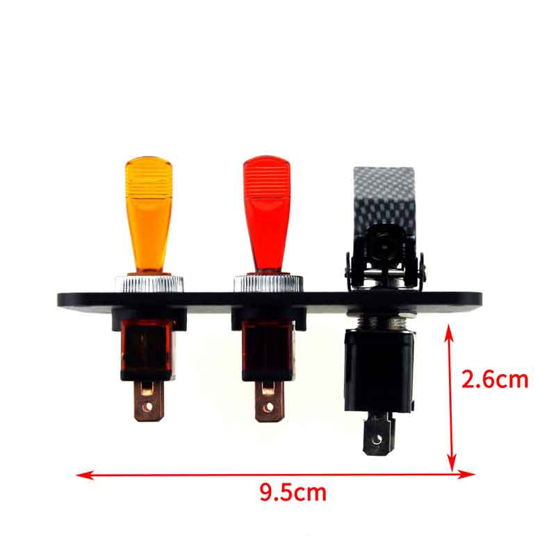Racing Car Ignition Switch 3 Gang Toggle Panel with Indicator Light DIY Car Modification Accessory-image-458334368