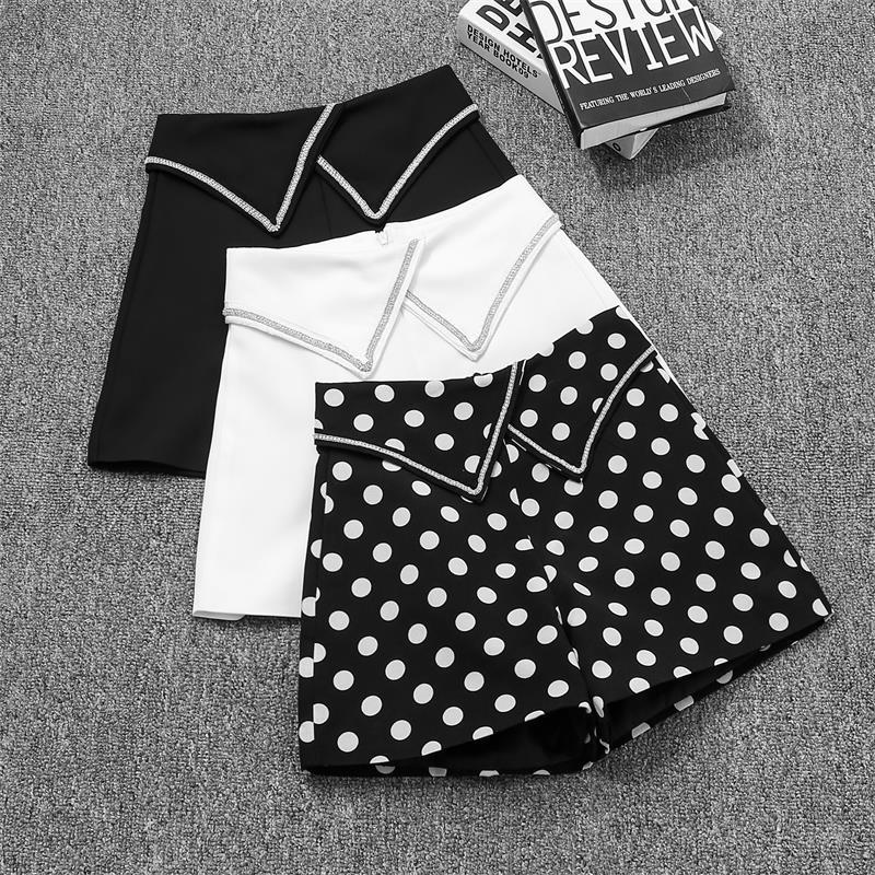 

Women 2020 New Spring Summer Hot Fashion Shorts Female High Waist Casual Suit Shorts All-Match Short Pants Ladies J51, Black