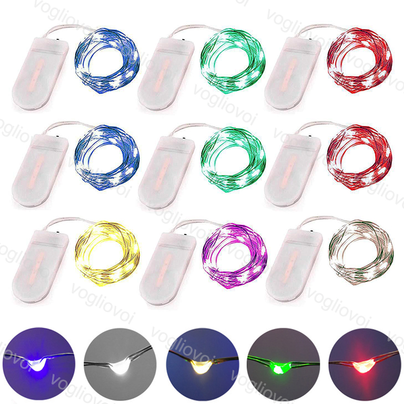 

LED Strings 1M 2M 3M Copper Silver Wire Lights Battery Fairy light For Christmas Halloween Home Party Wedding Decoration EUB
