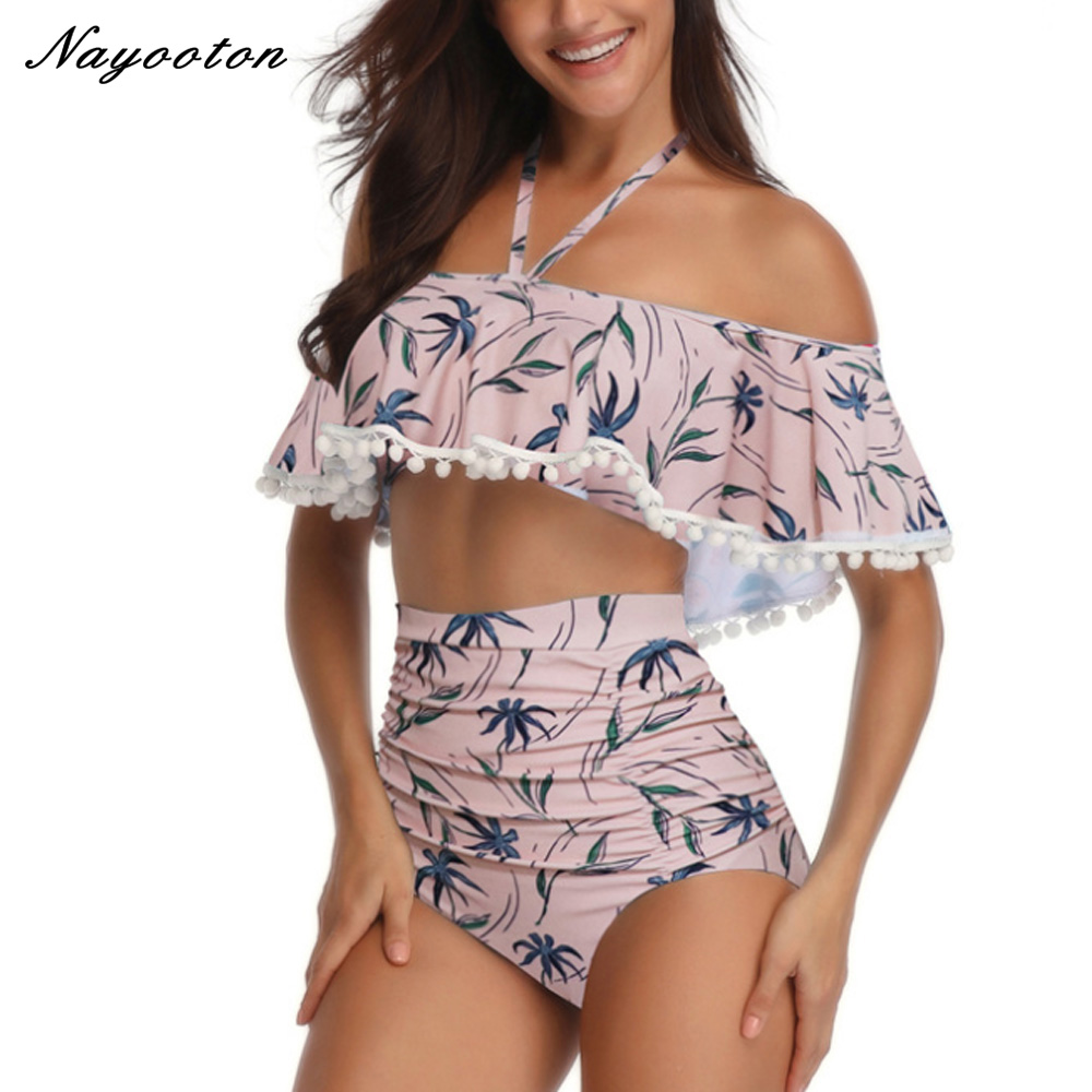 off shoulder bikini high waist