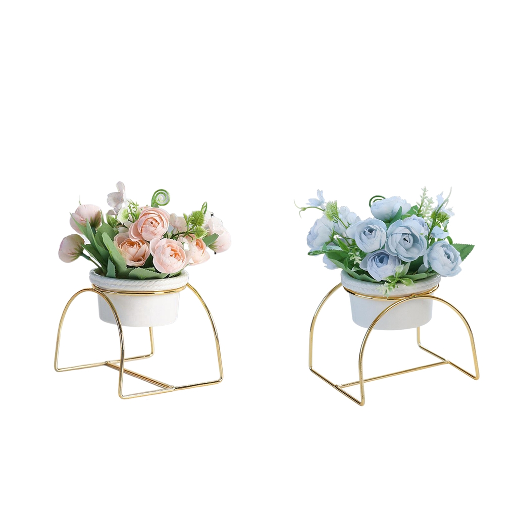 

2pcs artificial decorative potted flowers for arrangement deskdecoration