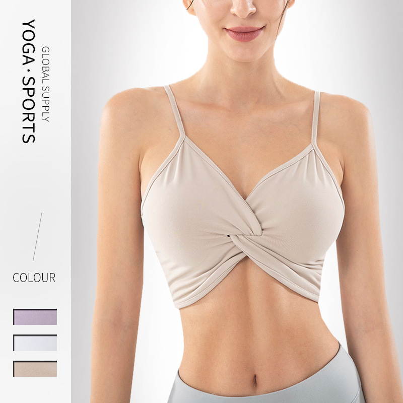 

2020 Sexy Bra Sports Underwear Shockproof Gather Absorber Vest Women Running Fitness Clothing F5B013, Khaki