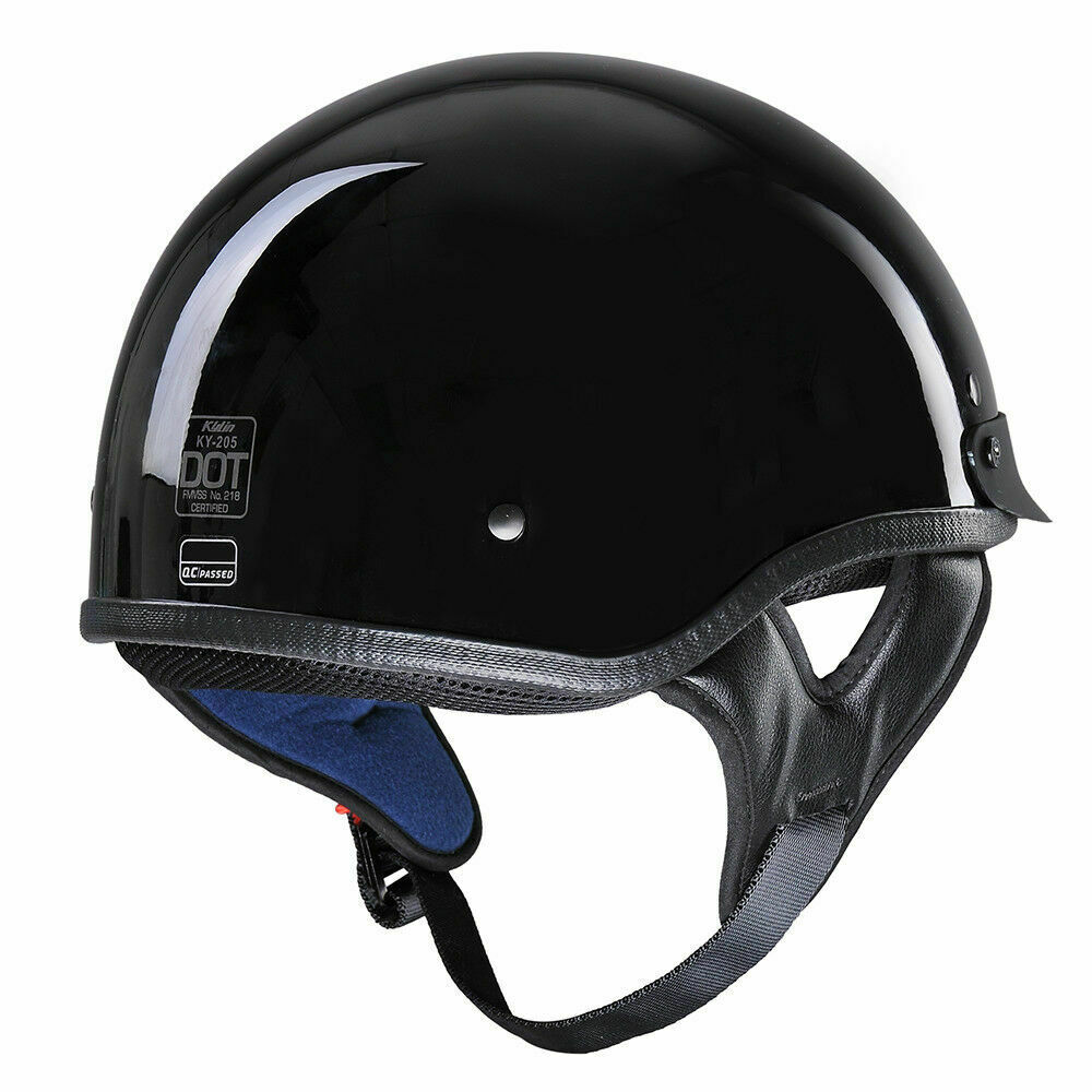 DOT German Leather Motorradhalbhelm Biker Pilotenbrille M L XL Helmet Cool Black