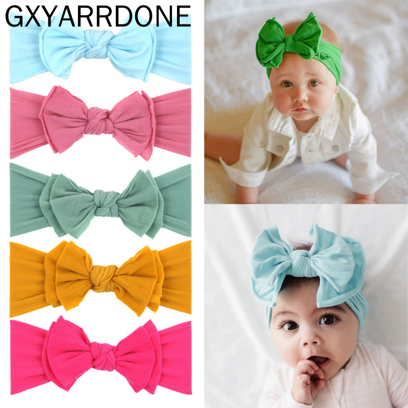 

Baby Girl Headbands Hair Accessories Elastic Cotton Blend Double Layer Bows Bebes Accesorios Newborn Headband For Children