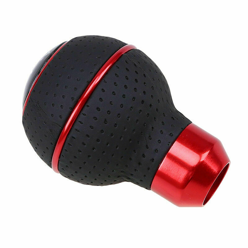 

Inner Gear shift knob 5 Speed Artificial Leather+Aluminum Replacement Accessories Car