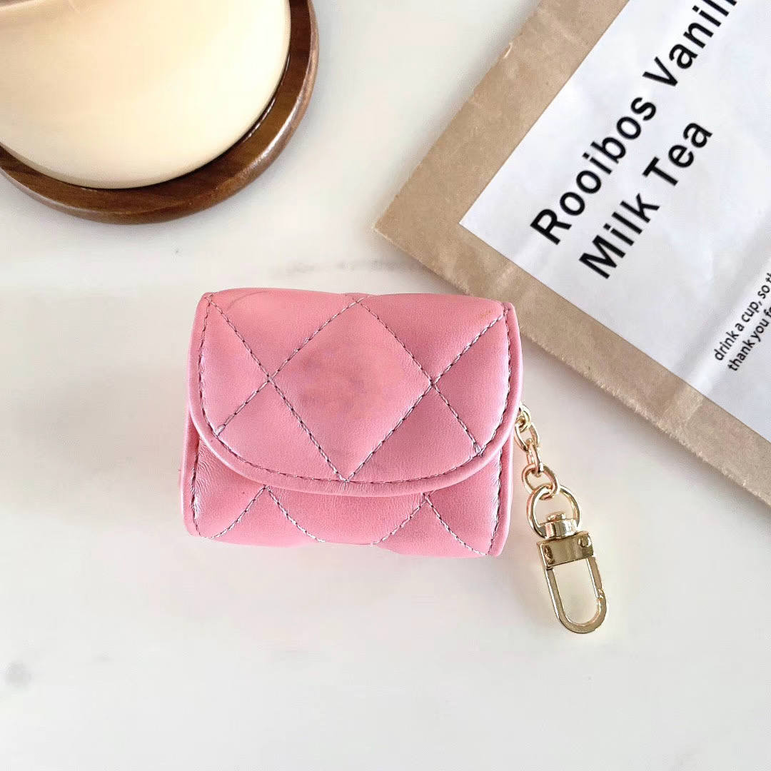 

Luxury PU Leather Case For Apple Airpods Pro Protective Cover Hook Clasp Keychain Anti Lost Fashion Earphone Cases