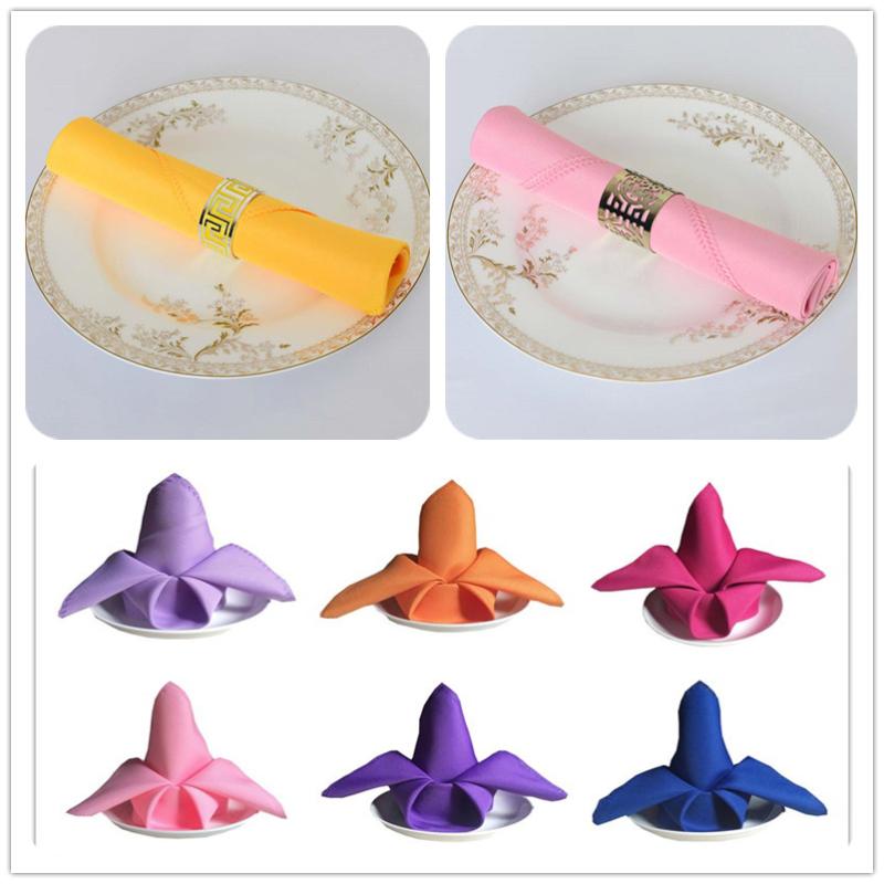 

Table Napkin 20pcs 45 X 45cm Plain Polyester Napkins Wedding Linen Dinner Handkerchiefs For Banquet Party Home Decoration