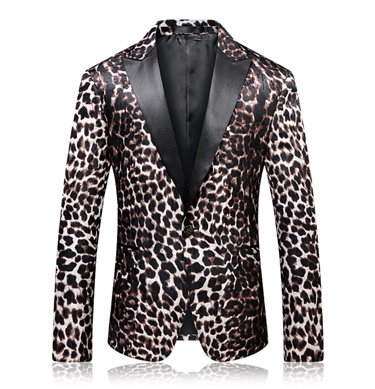 

Spring new arrival men' business casual blazers men coats jacket classics woolen Leopard print blazer man suit, Photo color