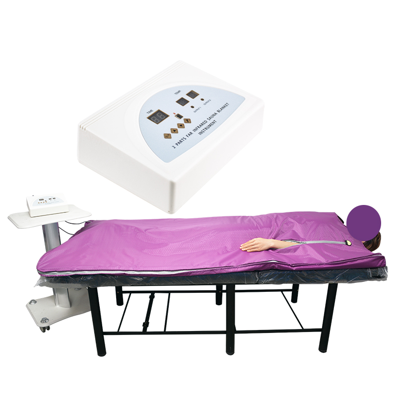 

2 Zone FIR Sauna FAR INFRARED BODY SLIMMING PURPLE SAUNA BLANKET heating therapy WEIGHT LOSS machine for Home Use