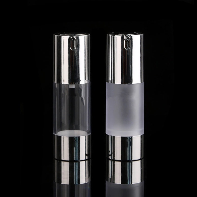 

Airless Pump Bottle 15ml 30ml 50ml Silver Cosmetic Liquid Cream Container Lotion Essence Bottles F2961