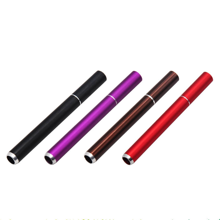 

Cigarette Shape Smoking Pipes Aluminium Alloy Metal Pipes 100pcs Box 78mm Length One Hitter Bat Smoking Free Shipping