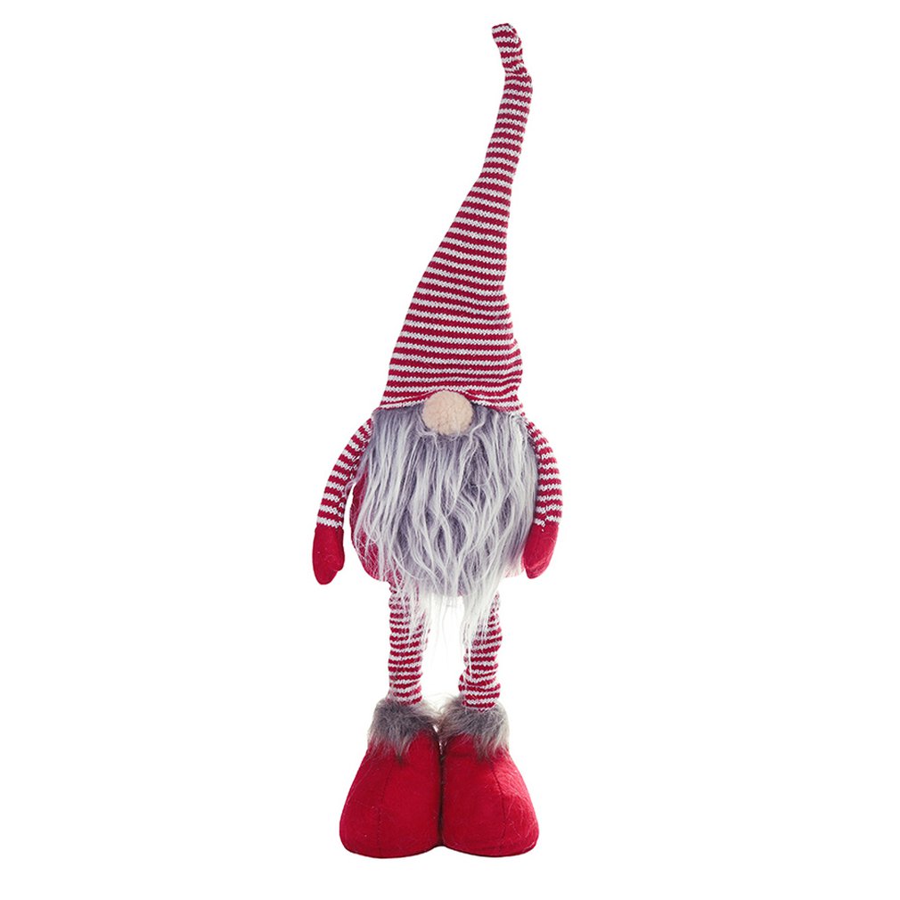 

Christmas decoration Standing stripe cap no face doll scene layout home decoration room