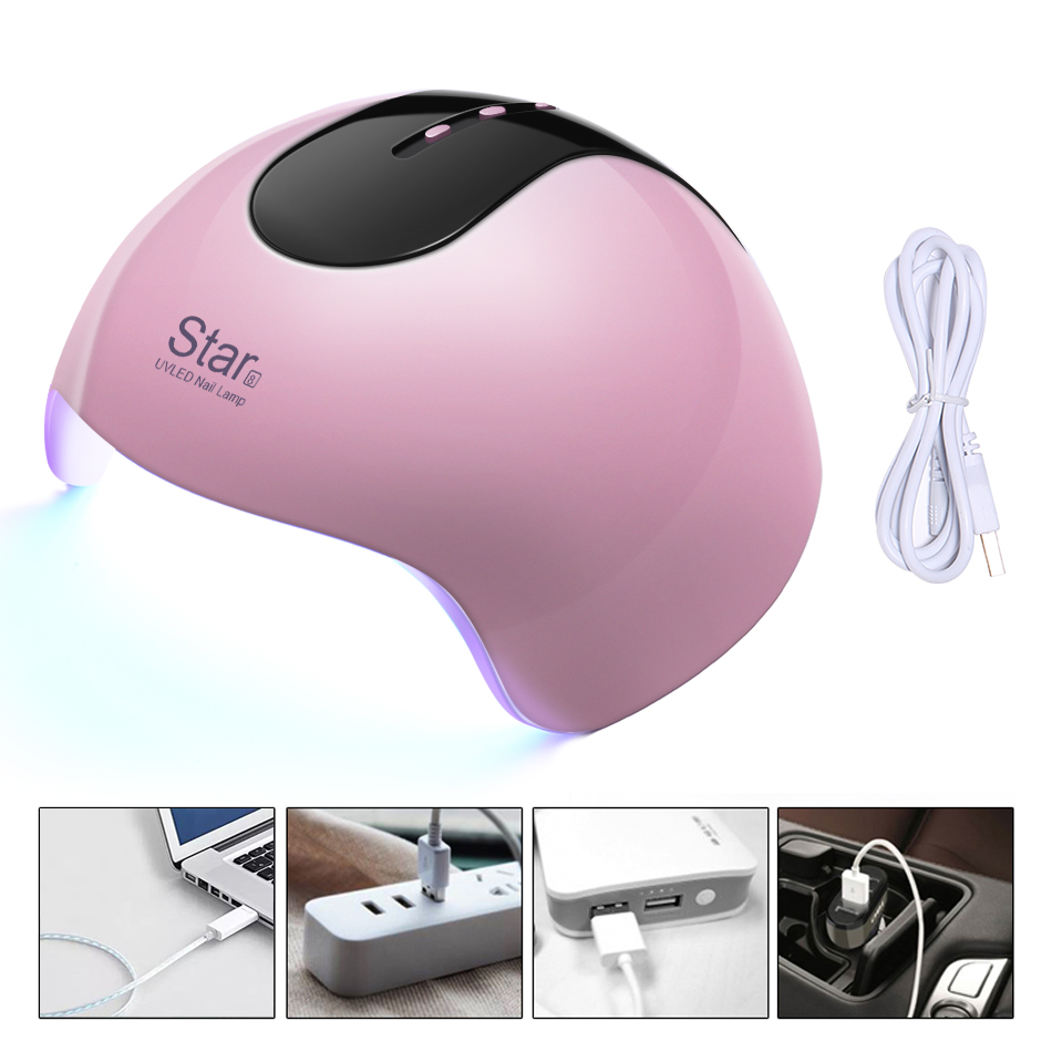

36W Sun Uv LED Lamp For Nail Dryer LCD Display LED Nail Art Uv Lamp Ice Manicure Gel Polish Dryer Cabin, Pink