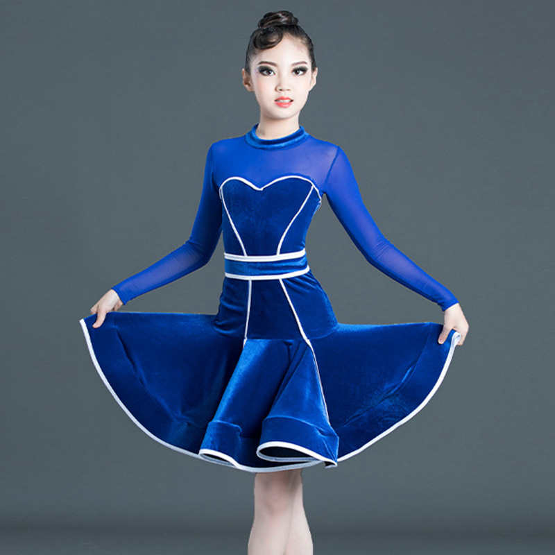 

Girl Latin Dance Dress For Girls Ballroom Dancing Dress Girl Competition Dancewear Kids Kid Dance Costumes Set, Black