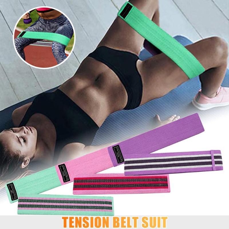 

Fabric Resistance Booty Band Loop Non-Slip Elastic Workout Exercise Cotton Bands Hot Sale 3 Piece Set Yoga Band, Red