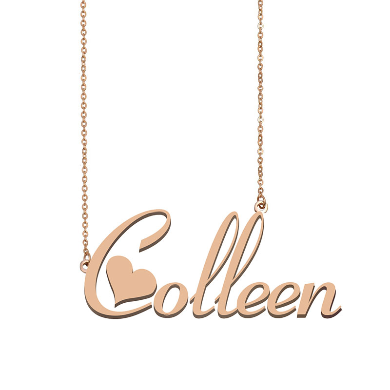 Colleen Name Necklace Pendant for Women Girls Birthday Gift Custom Nameplate Kids Best Friends Jewelry 18k Gold Plated Stainless Steel-image-530531872