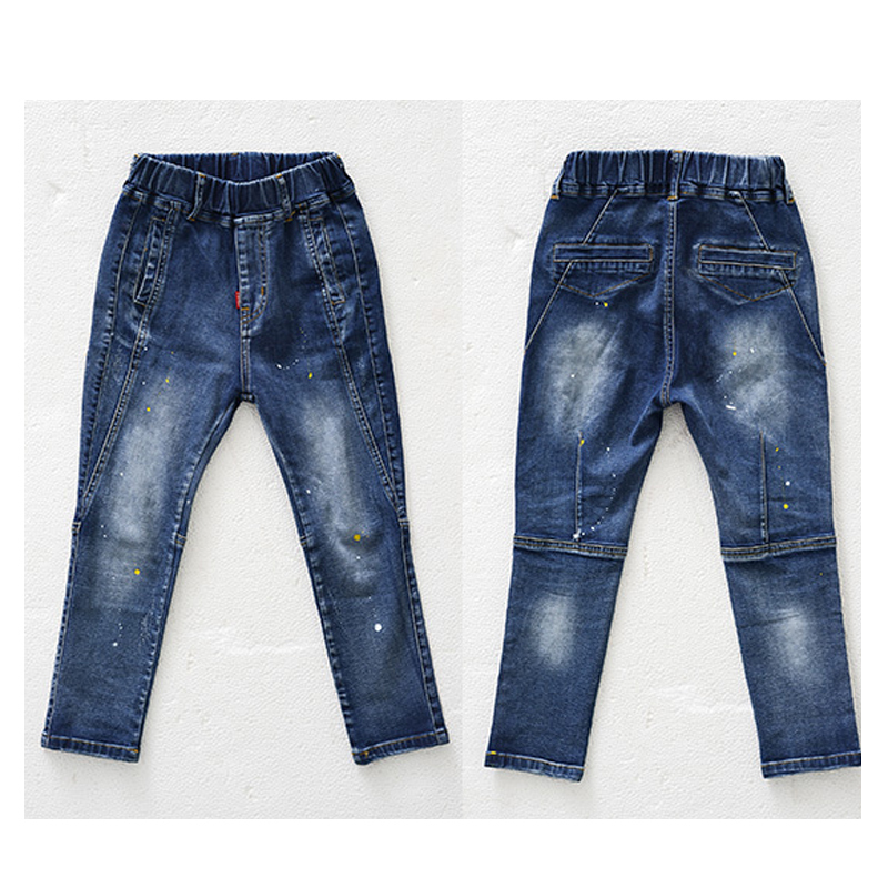 2019 Autumn Childrens Clothes Boys Jeans Causal Solid Thin Denim Kids