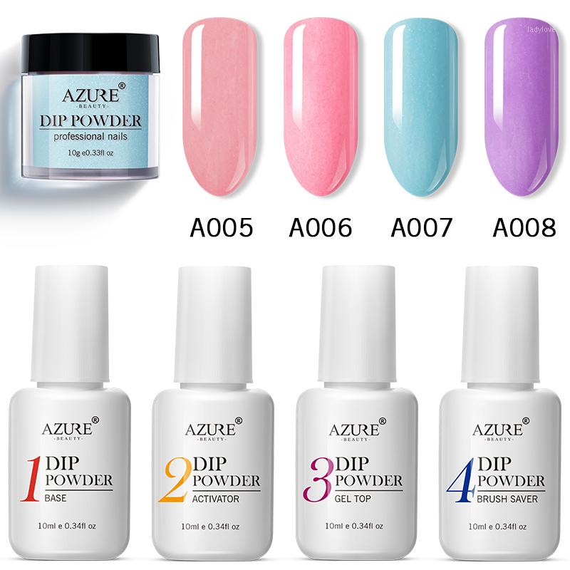 

Beauty 8Pcs/Lot Purple Color Dip Nail Art Glitter Decorations French Pink Dipping Base Coat Top Kits1