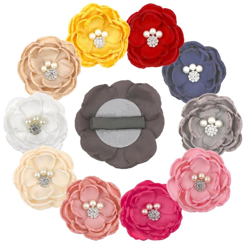 

Baby Girl Hair Accessories Barrettes for girls Hair Clips Poppy Flower Matching Rhinestone Pins chouchou cheveux femme, White
