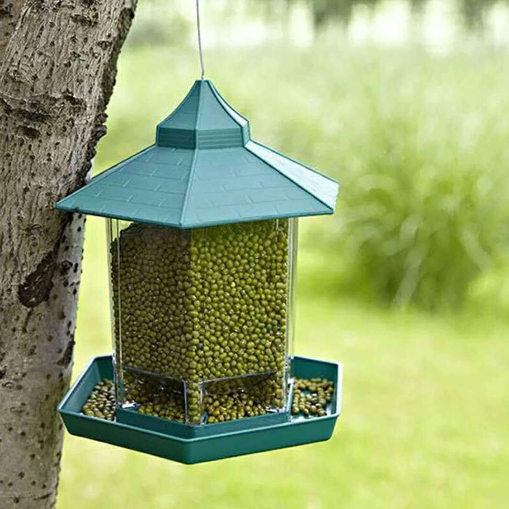2020 Asypets Green Pavilion Bird Feeder Outdoor Hanging Food
