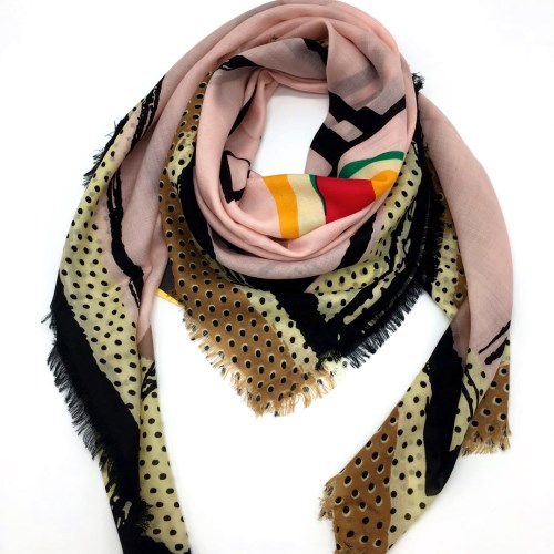 

Wholesale-New brand design 100% cashmere material pink color print pattern thin and soft square scarves pashmina for women size 130cm -130cm