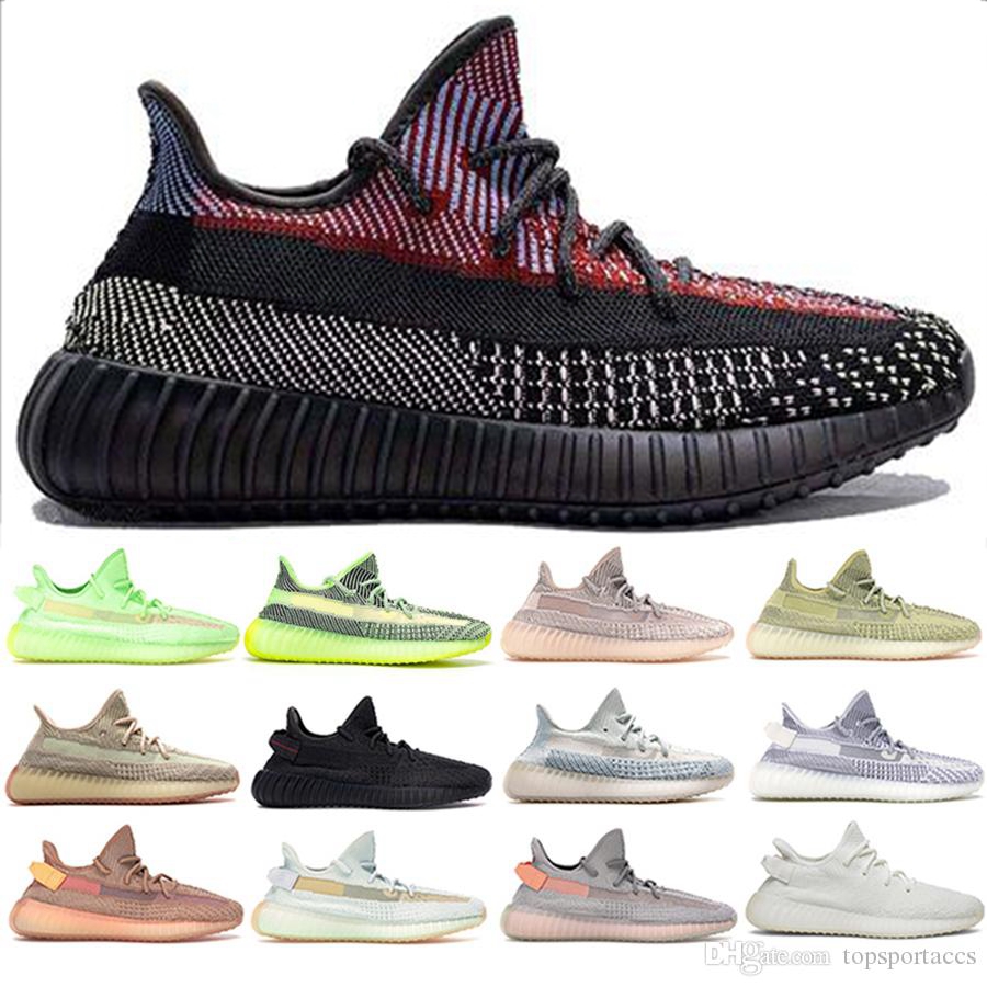 

YECHEIL Yeehu Citrin Clound White Kanye West Womens Running Shoes Antlia Lundmark Synth Black Reflective Mens Trainers Sneakers with box, 14