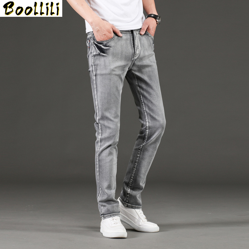 

Autumn 2020 Men's Jeans Business Casual Straight Grey Stretch Denim Trousers Classic Men Plus Size28 -44 46, Usa size j312