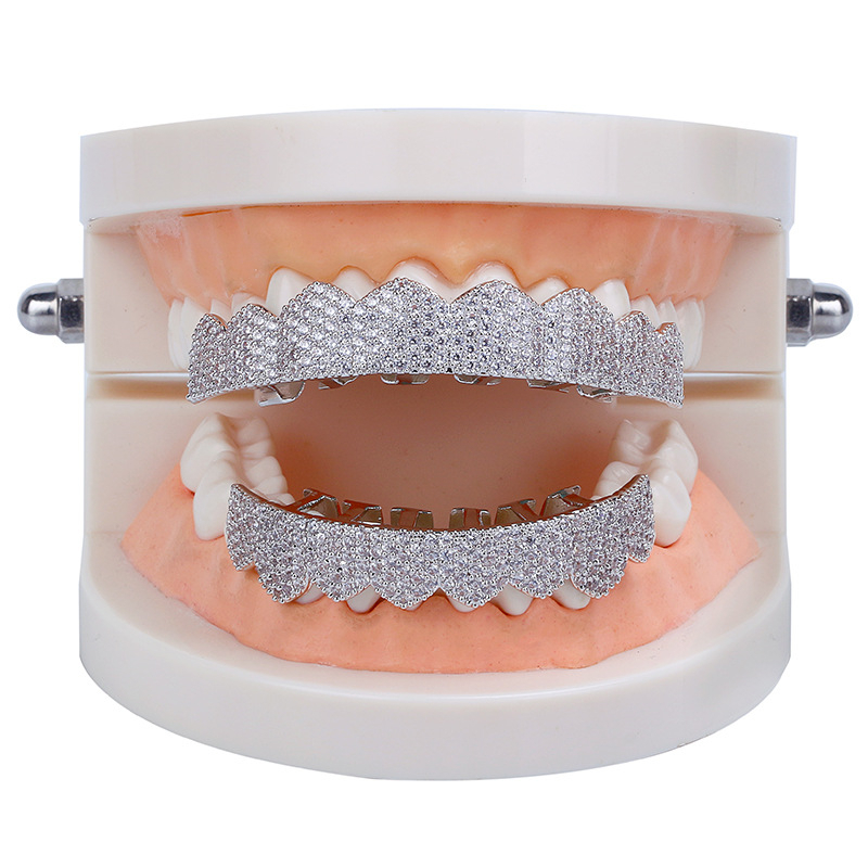 

Hip Hop Jewelry Mens Diamond Grillz Teeth Personality Charms Gold Iced Out Grills Fashion Rapper Men Fashion Accessories