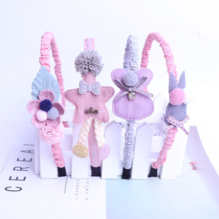 

Children's headdress hair hoop hand-woven flower headband Korean version of the exquisite little princess head flower pupil hair, B6