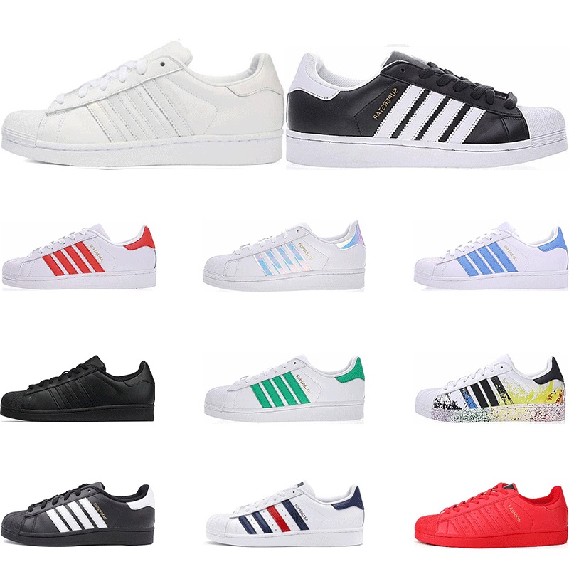

Hot Originals superstars casual shoes Designer for men women black white blue green red super star fashion men flat sneakers size 36-44