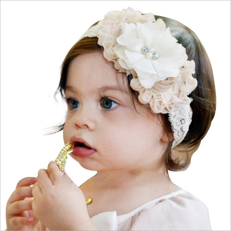 

Newborn Kids Girl Headbands Hair Accessories Turban Hair Bands Flower Headwear, Gold