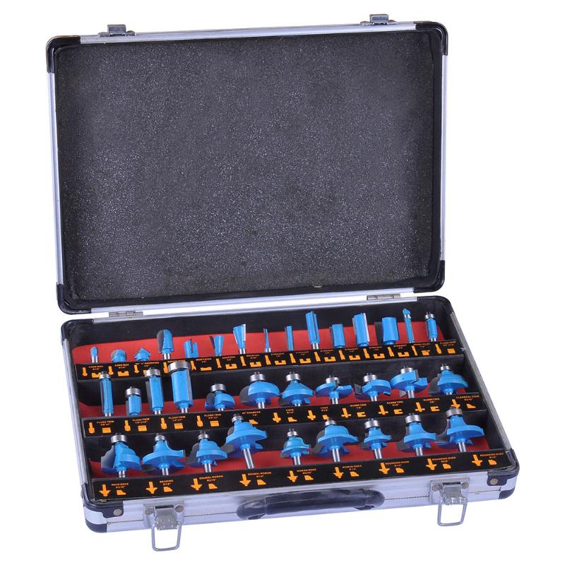 

35pcs Carbide Tip Router Bits Set Shank Woodworking Cutter Bit Kit Trimming 1/4inch 1/8inch EIG88