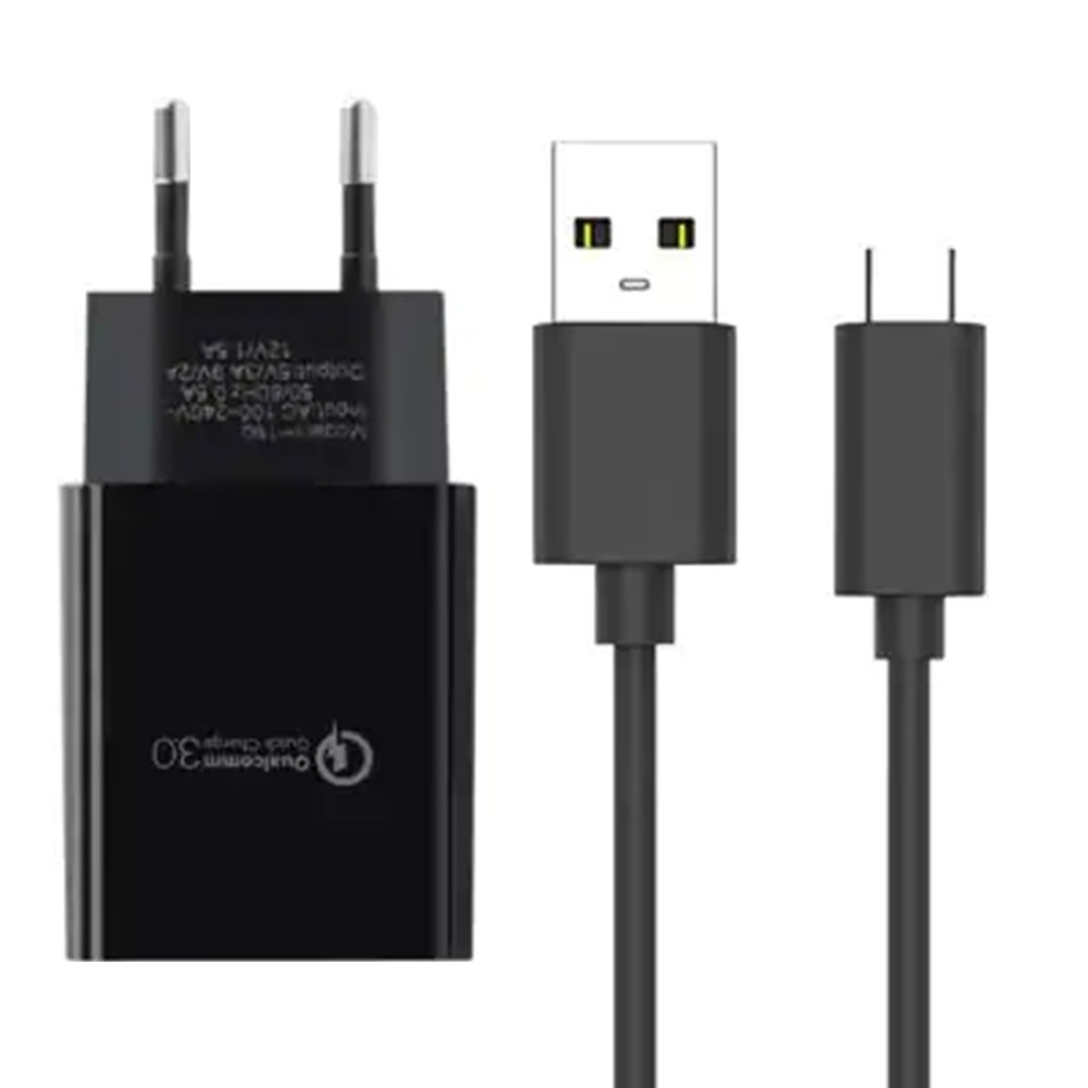 

EU 2in1 Plug Power Charger USB Type C Data Sync Charging Cable for Xiaomi Huawei