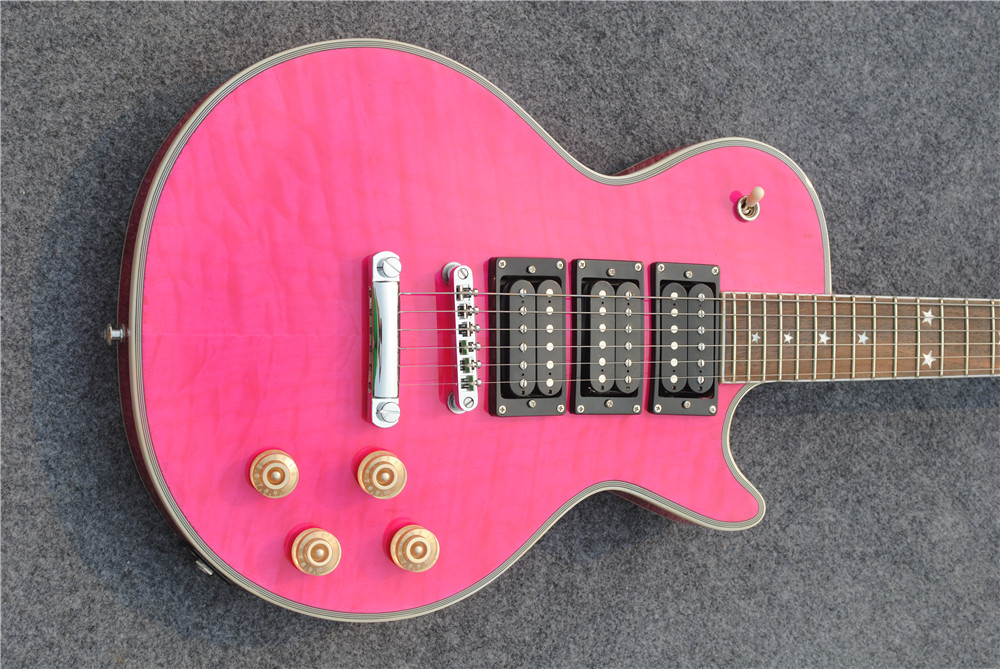 Nouvelle boutique personnalisée LP Standard Guitare électrique personnalisé, Touche en palissandre, Guitarra de couleur rose, livraison gratuite