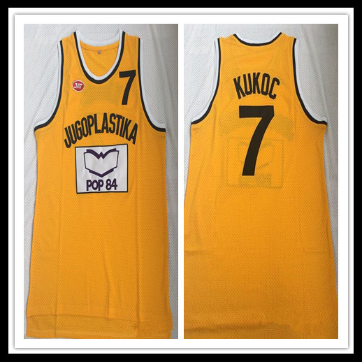 

Men's Jugoplastika Split The movie 7 Toni Kukoc Jersey Basketball Cheap Stitched Yellow Mix Order Size S-XXL, 25-yellow