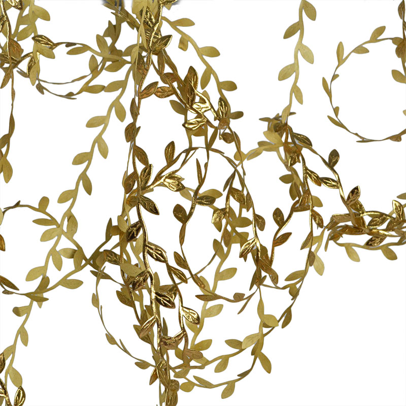 

10m Silk Leaf-Shaped Handmake Artificial Gold Leaves For Wedding Party Decoration DIY Wreath Gift Scrapbooking Craft Supplies